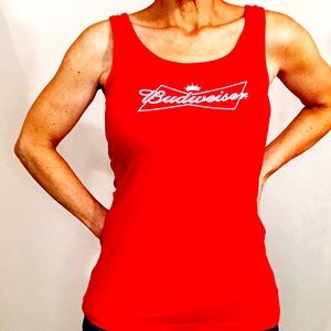 Budweiser Logo Red Tank Top Women’s Large EUC